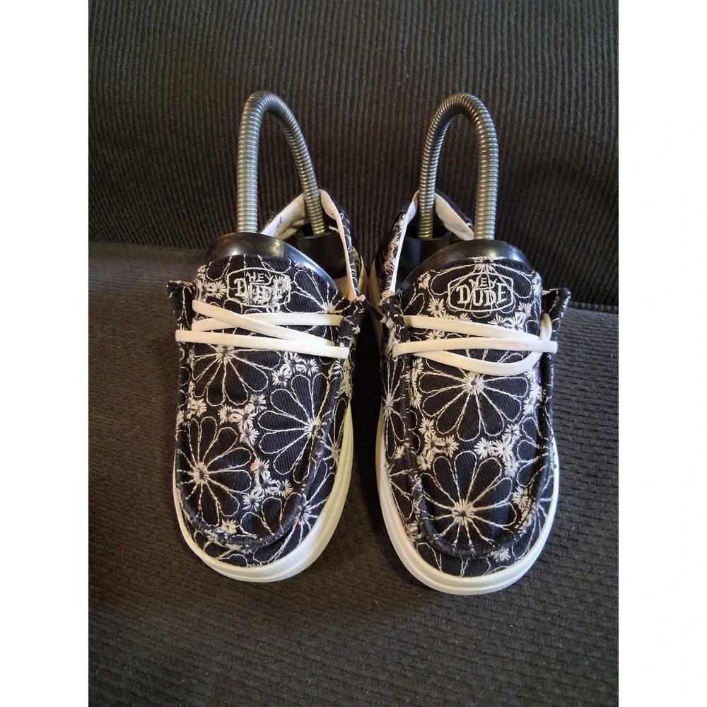 Hey Dude‎ Girls/Youth Wendy Rise Slip On Black/ White Size K13 Eyelet